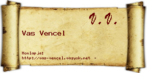 Vas Vencel névjegykártya